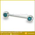 Gem de CZ dupla inox Sexo Gay mamilo Piercing